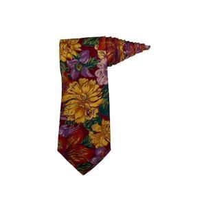 Tango By Max Raab Floral Flowers Vintage Novelty 100% Cotton Necktie